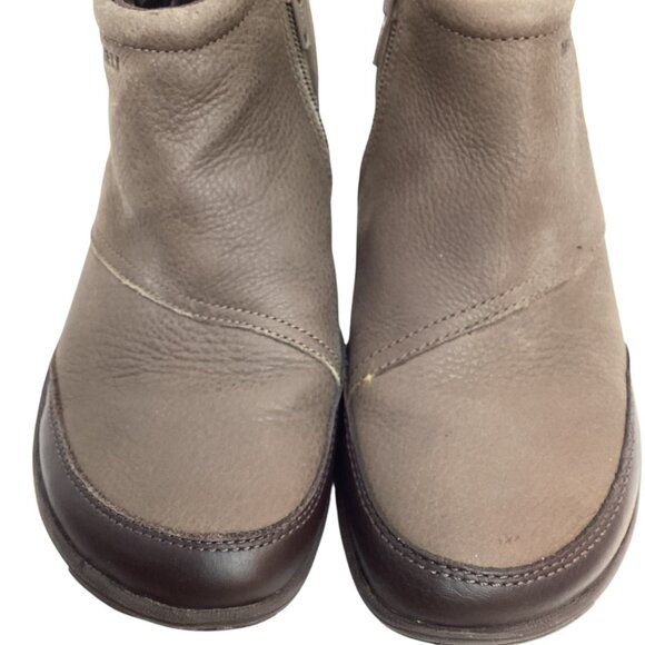 Merrell Dassie Zip Chelsea Womens 7 Leather Ankle Boots Char Brown - Picture 3 of 12